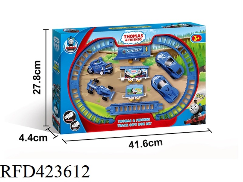ELECTRIC THOMAS RAIL CAR + 4 PULL BACK CARS