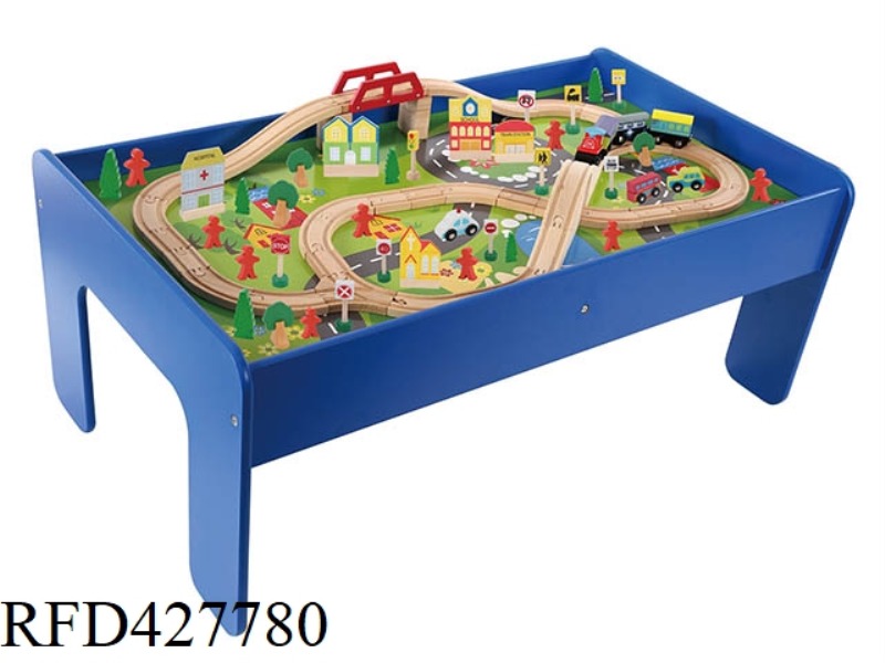 90PCS TRAIN TRACK TABLE SET