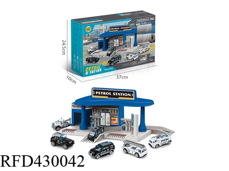 CITY ALLOY POLICE GAS STATION PARKING LOT (WITH 2 ALLOY CARS)