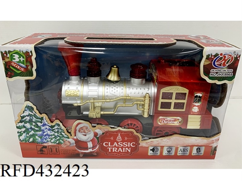 ELECTRIC UNIVERSAL LIGHT MUSIC SMOKE CHRISTMAS LOCOMOTIVE (RED)