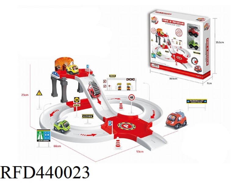 CARTOON FIRE TRUCK TRACK PARKING
