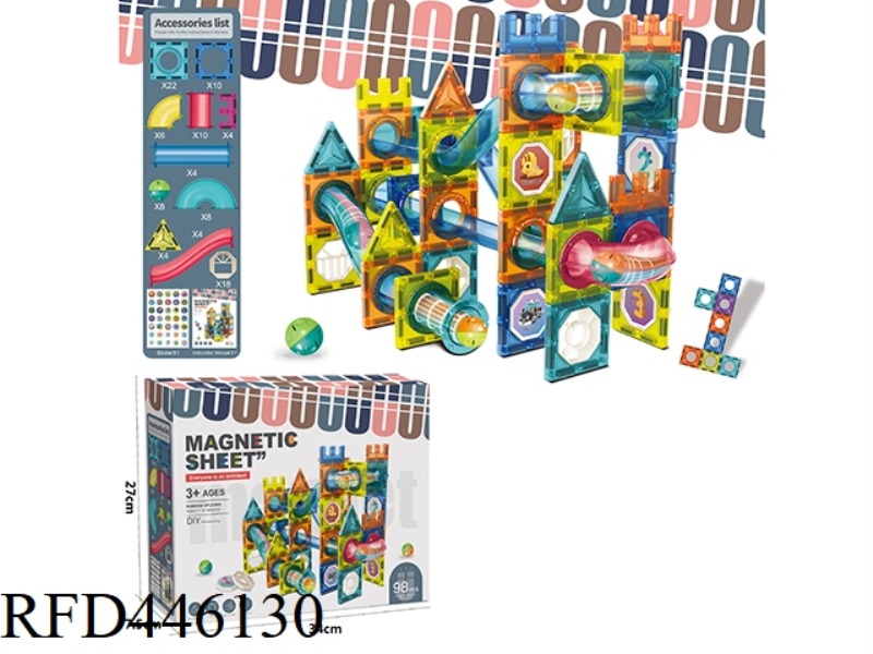 COLOR WINDOW TRACK MAGNETIC SHEET 98PCS