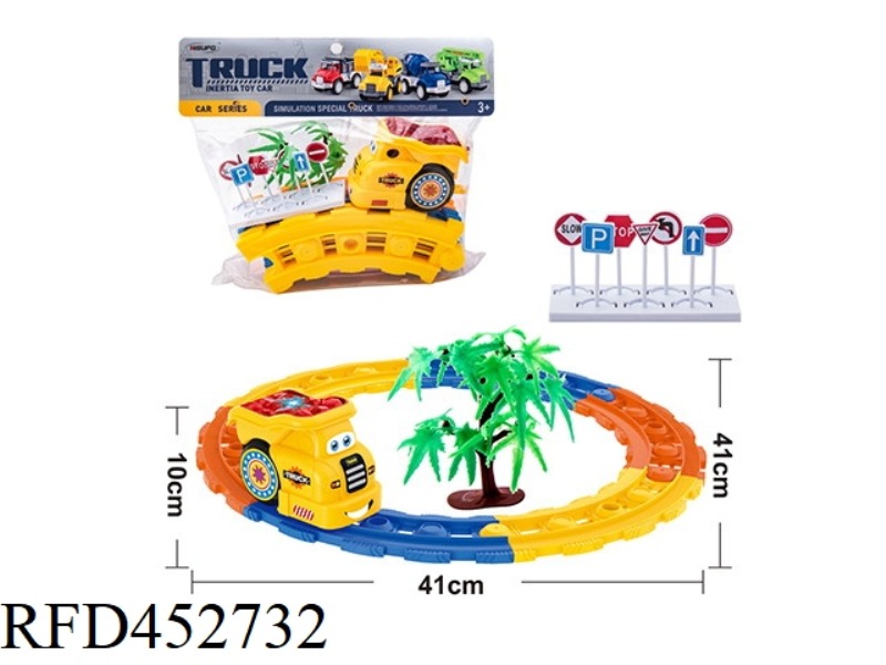 ABS CARTOON ELECTRIC MUSIC ENGINEERING VEHICLE TRACK ENGINEERING SET