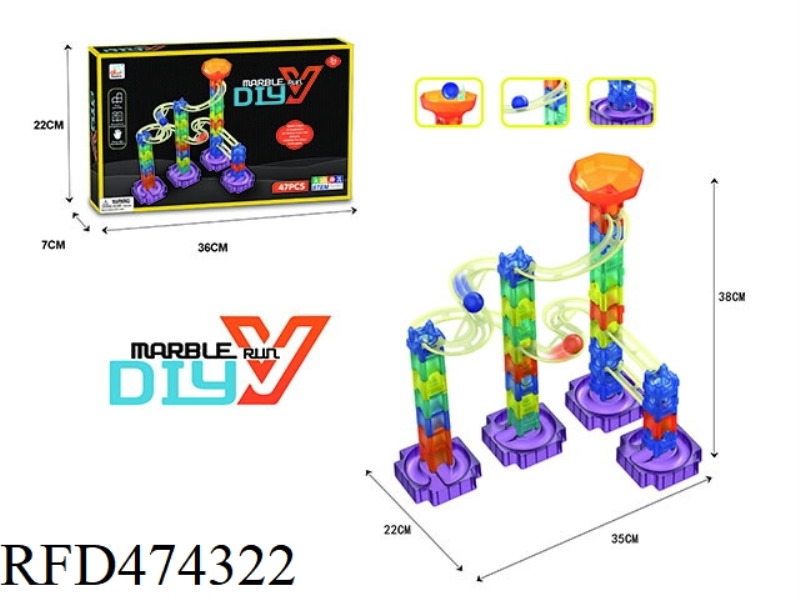 DIY BALL TRACK ASSEMBLY BLOCKS (47PCS)