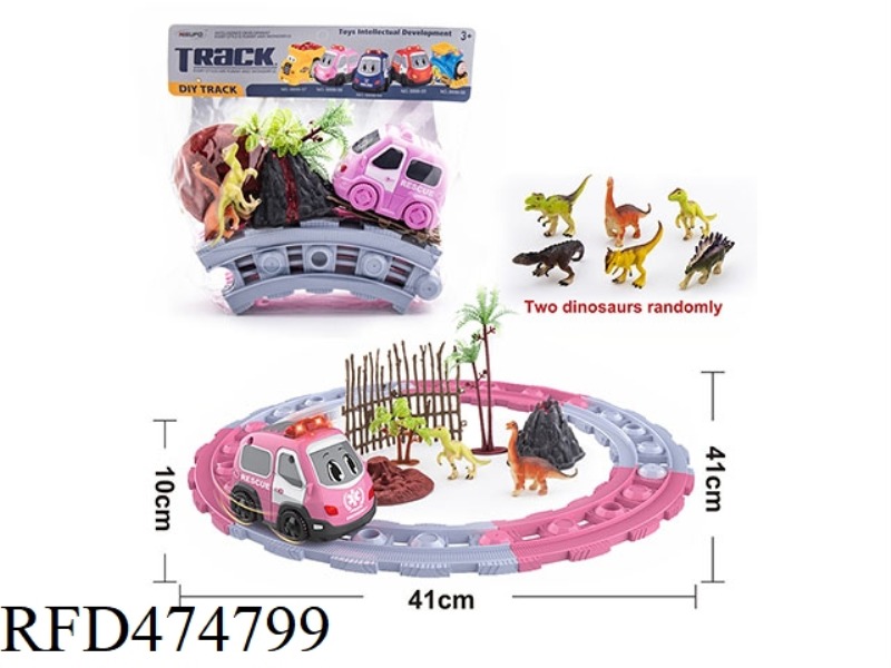 ABS CARTOON ELECTRIC MUSIC AMBULANCE TRACK DINOSAUR PARADISE