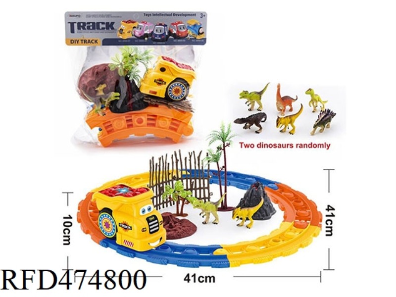 ABS CARTOON ELECTRIC MUSIC ENGINEERING VEHICLE TRACK DINOSAUR PARADISE