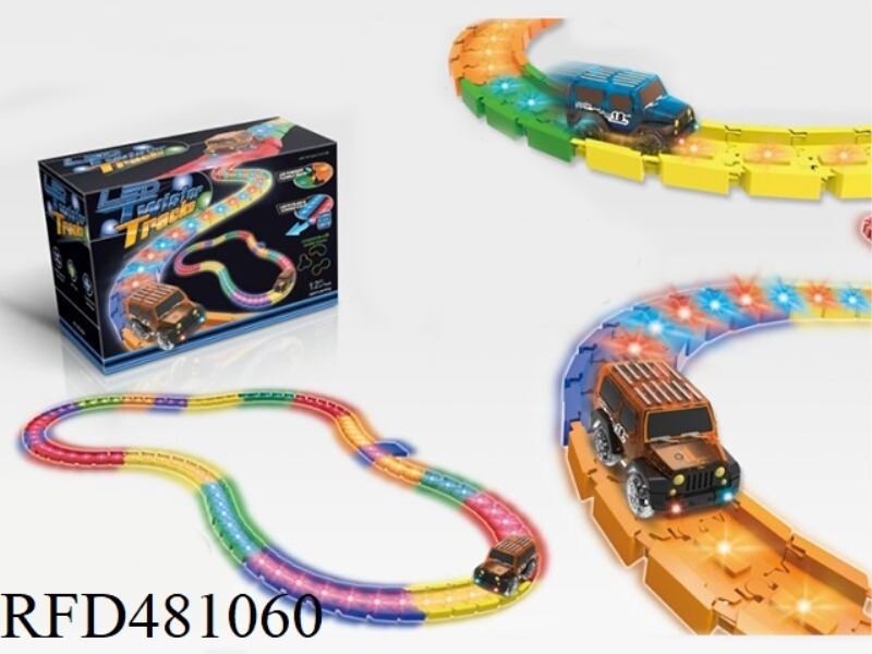 132PCS 2 IN 1 ELECTRIC LIGHT MUSIC LUMINOUS TRACK CAR