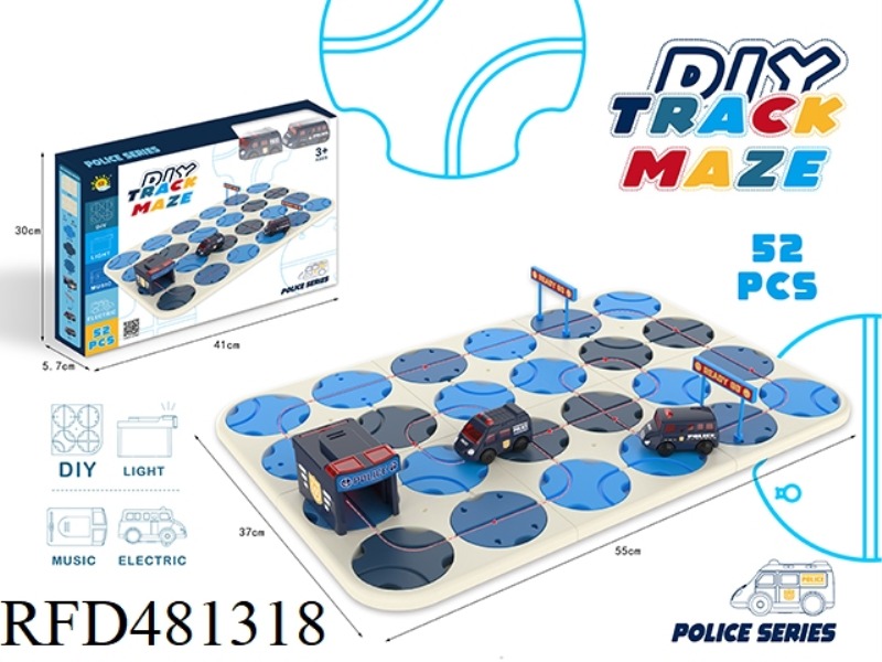 SOUND AND LIGHT LABYRINTH TRACK (POLICE CAR, 52PCS)