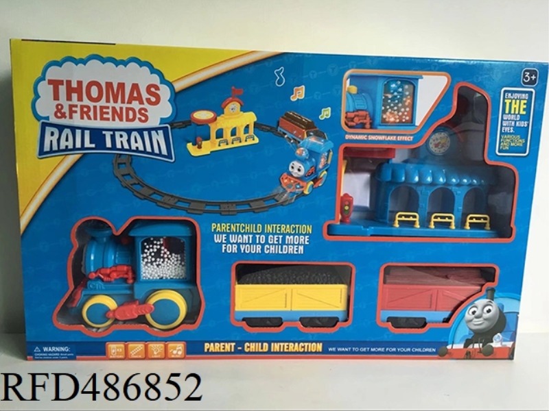 ELECTRIC THOMAS RAIL TRAIN (BLOWING SNOW) WOOD COAL (LIGHT TRAIN SOUND)