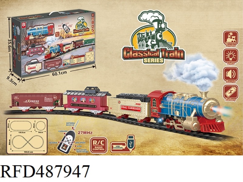 CLASSICAL STEAM REMOTE CONTROL RAIL TRAIN