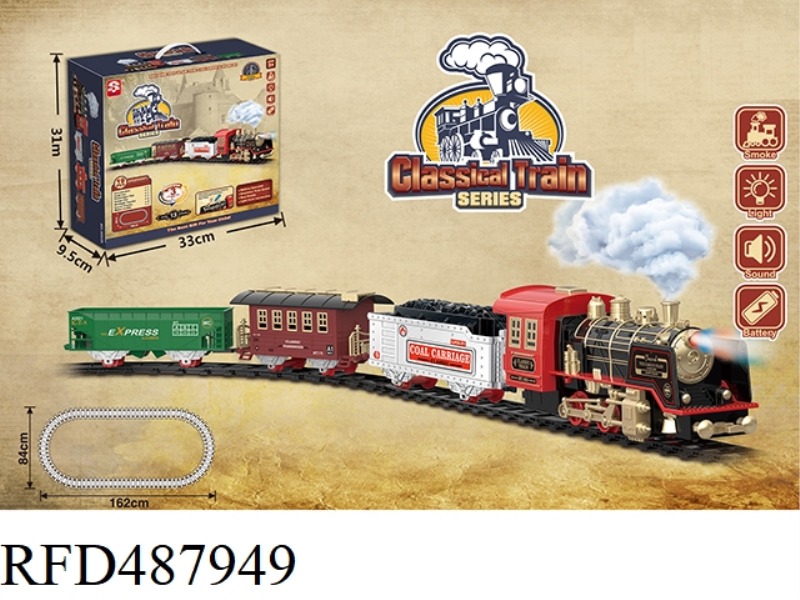CLASSICAL PROGRAMMING STEAM ELECTRIC RAIL TRAIN (E-COMMERCE BOX)
