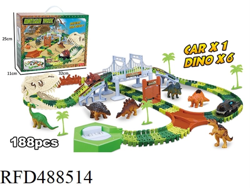 ASSEMBLED 188PCS DINOSAUR TRACK ELECTRIC VEHICLE