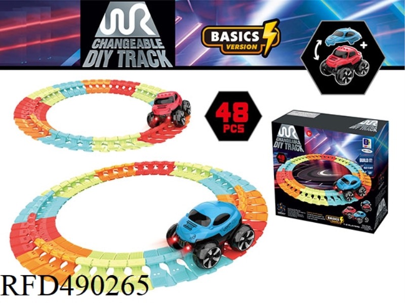 ELECTRIC ANTI-GRAVITY DIY TRACK WITH HEADLIGHTS (48PCS)