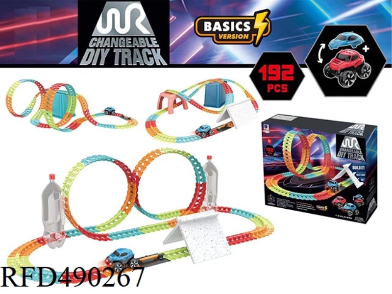 ELECTRIC ANTI-GRAVITY DIY TRACK WITH HEADLIGHTS (192PCS)
