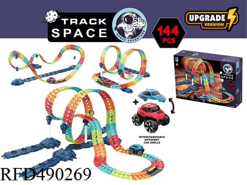 ELECTRIC ANTI-GRAVITY DIY TRACK WITH HEADLIGHTS (144PCS)