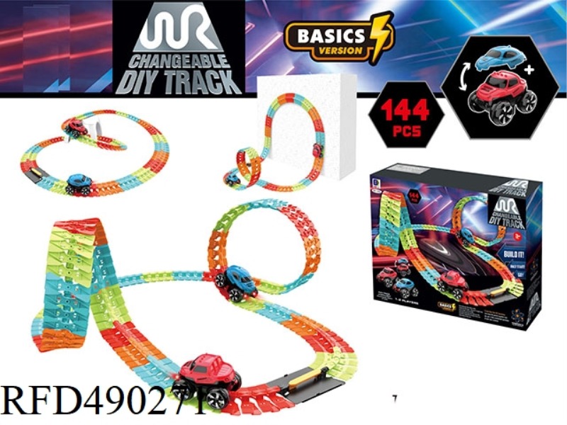 ELECTRIC ANTI-GRAVITY DIY TRACK WITH HEADLIGHTS (144PCS)