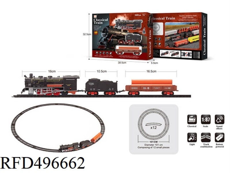 1:87 CLASSICAL ELECTRIC TRAIN TRACK LIGHT MUSIC