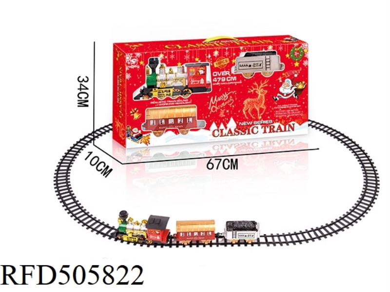ELECTRIC CHRISTMAS RAIL TRAIN WITH LIGHTS AND MUSIC