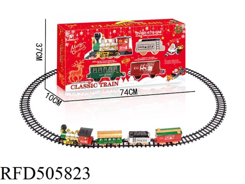 ELECTRIC CHRISTMAS RAIL TRAIN WITH LIGHTS AND MUSIC