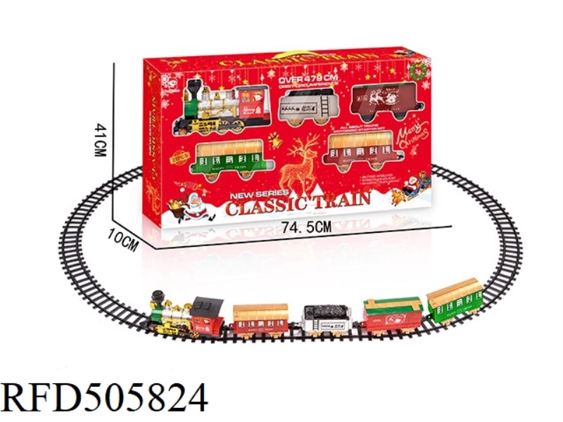 ELECTRIC CHRISTMAS RAIL TRAIN WITH LIGHTS AND MUSIC