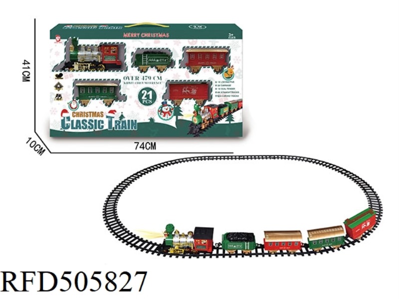 ELECTRIC CHRISTMAS RAIL TRAIN WITH LIGHTS AND MUSIC
