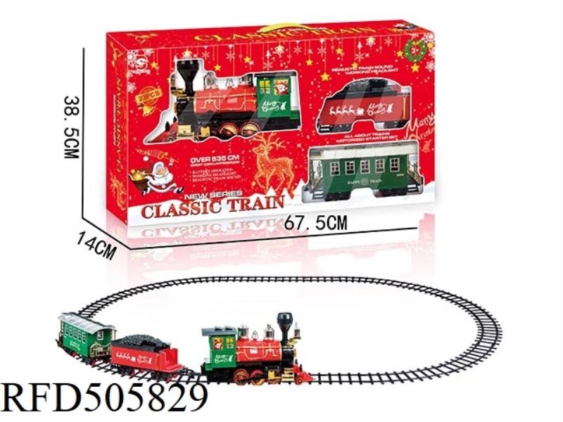 ELECTRIC CHRISTMAS RAIL TRAIN WITH LIGHTS AND MUSIC