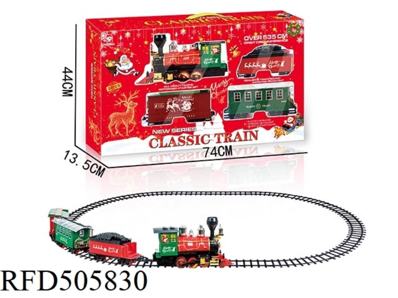 ELECTRIC CHRISTMAS RAIL TRAIN WITH LIGHTS AND MUSIC