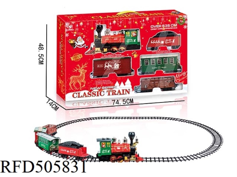 ELECTRIC CHRISTMAS RAIL TRAIN WITH LIGHTS AND MUSIC