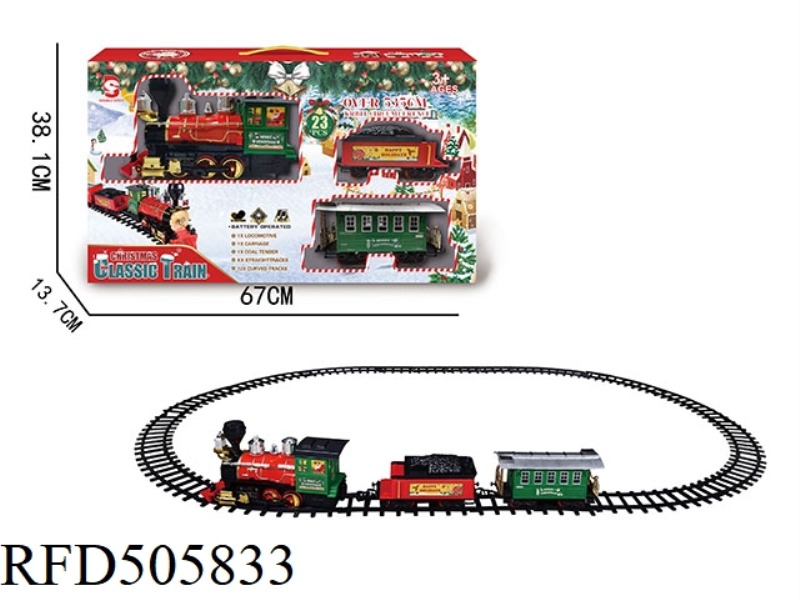 ELECTRIC CHRISTMAS RAIL TRAIN WITH LIGHTS AND MUSIC