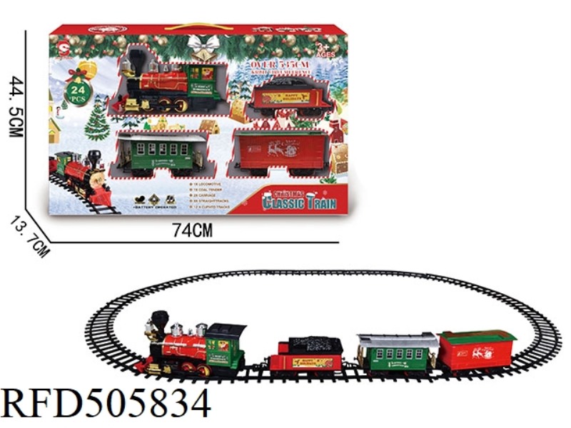ELECTRIC CHRISTMAS RAIL TRAIN WITH LIGHTS AND MUSIC