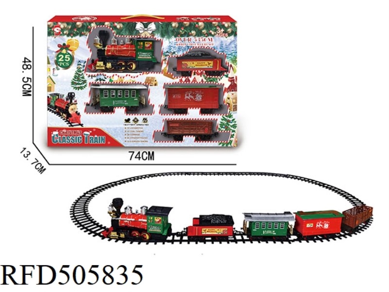 ELECTRIC CHRISTMAS RAIL TRAIN WITH LIGHTS AND MUSIC