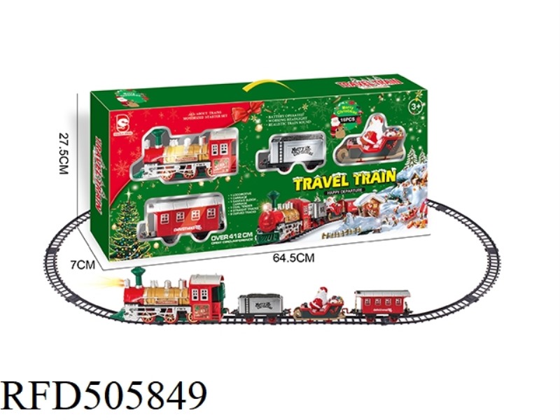 ELECTRIC LIGHTS MUSIC SANTA CLAUS TRACK TRAIN
