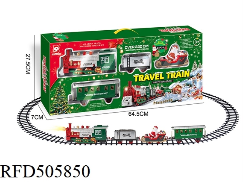 ELECTRIC LIGHTS MUSIC SANTA CLAUS TRACK TRAIN
