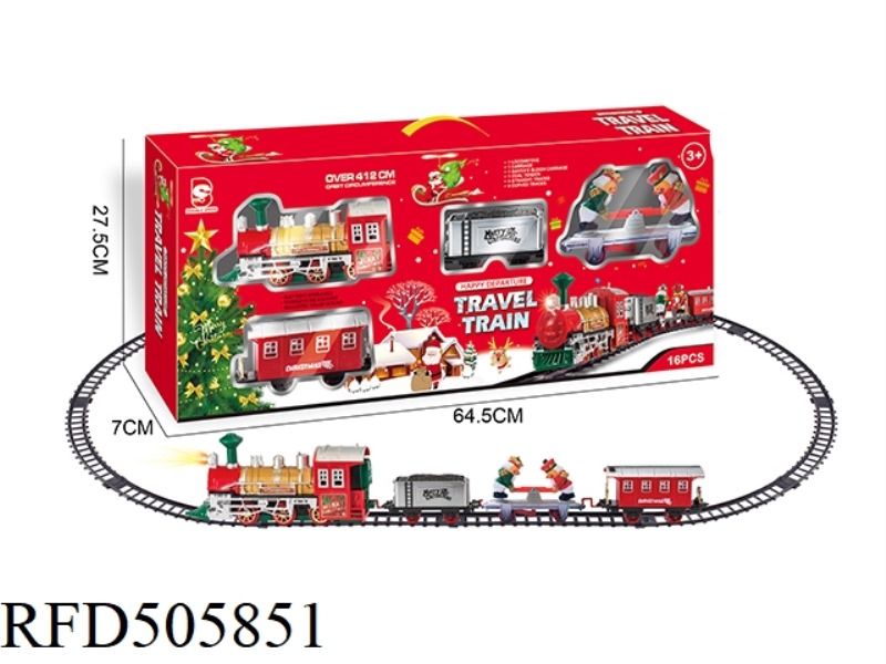 ELECTRIC LIGHTS MUSIC SANTA CLAUS TRACK TRAIN