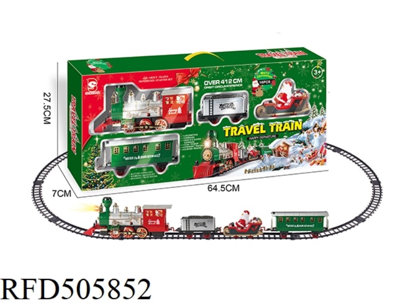 ELECTRIC LIGHTS MUSIC SANTA CLAUS TRACK TRAIN