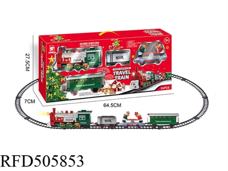 ELECTRIC LIGHTS MUSIC SANTA CLAUS TRACK TRAIN