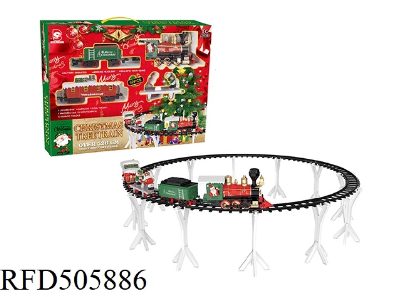 ELECTRIC LIGHTS MUSIC CHRISTMAS TREE TRACK TRAIN