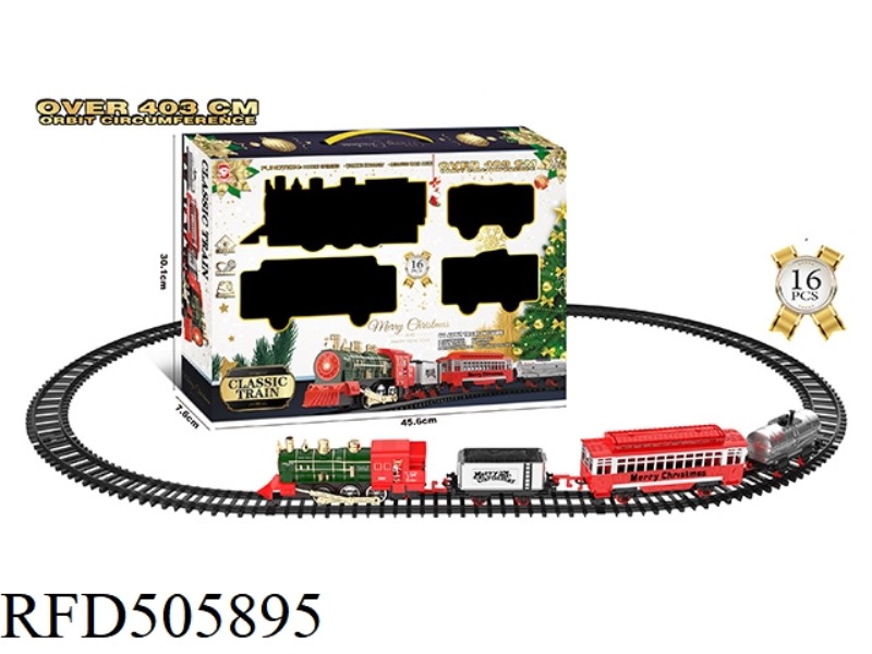 ELECTRIC CHRISTMAS RAIL TRAIN WITH LIGHTS AND MUSIC