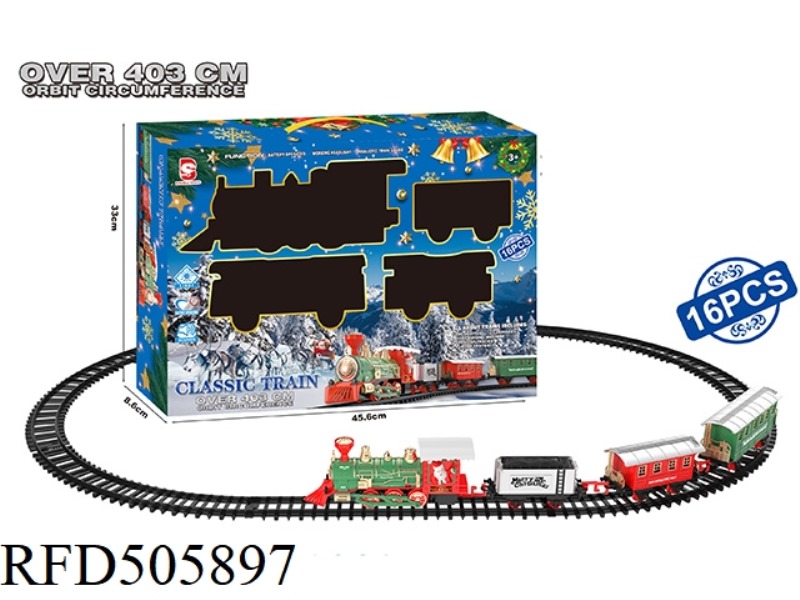 ELECTRIC CHRISTMAS RAIL TRAIN WITH LIGHTS AND MUSIC