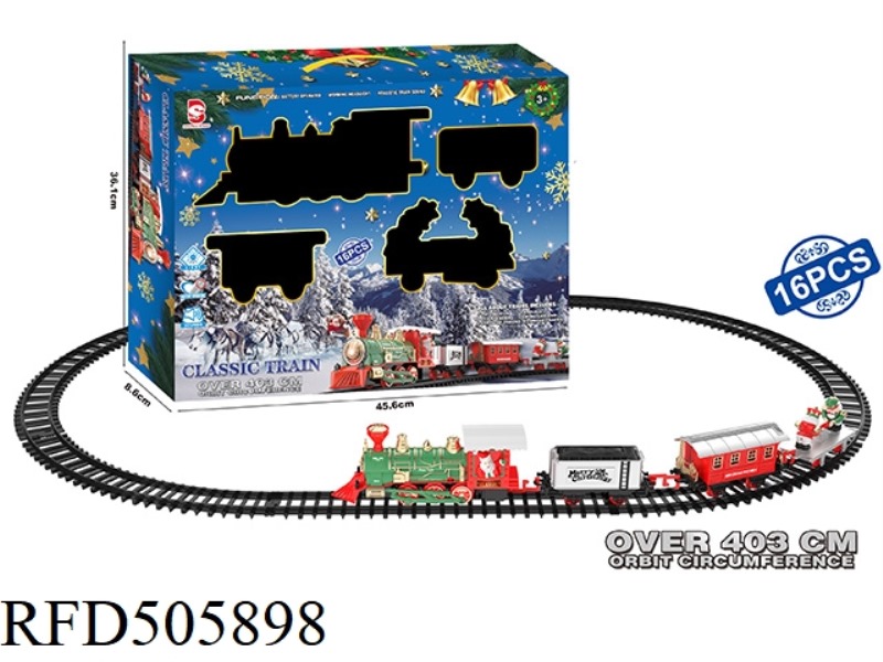ELECTRIC CHRISTMAS RAIL TRAIN WITH LIGHTS AND MUSIC