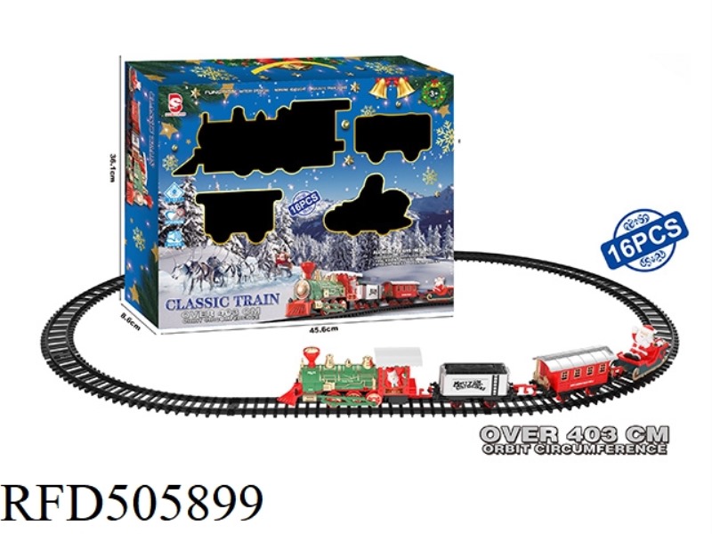 ELECTRIC CHRISTMAS RAIL TRAIN WITH LIGHTS AND MUSIC