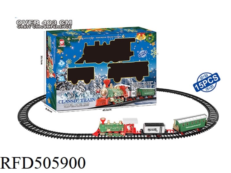 ELECTRIC CHRISTMAS RAIL TRAIN WITH LIGHTS AND MUSIC