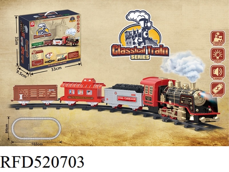 CLASSICAL PROGRAMMED STEAM ELECTRIC RAIL TRAIN (E-COMMERCE BOX)