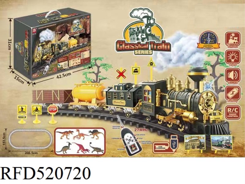CLASSICAL PROGRAMMING STEAM REMOTE CONTROL TRACK TRAIN LITHIUM ELECTRIC MODEL