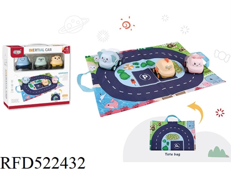 TOUCH MUSIC LIGHTS INERTIAL CAR + PARKING LOT TOTE BAG (WITH THREE CARS)