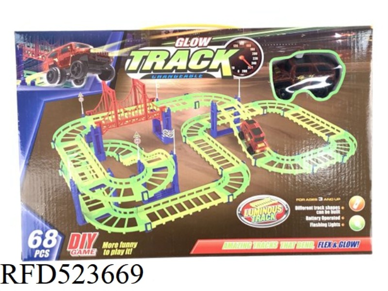 LUMINOUS TRACK CARS WITH LIGHTS