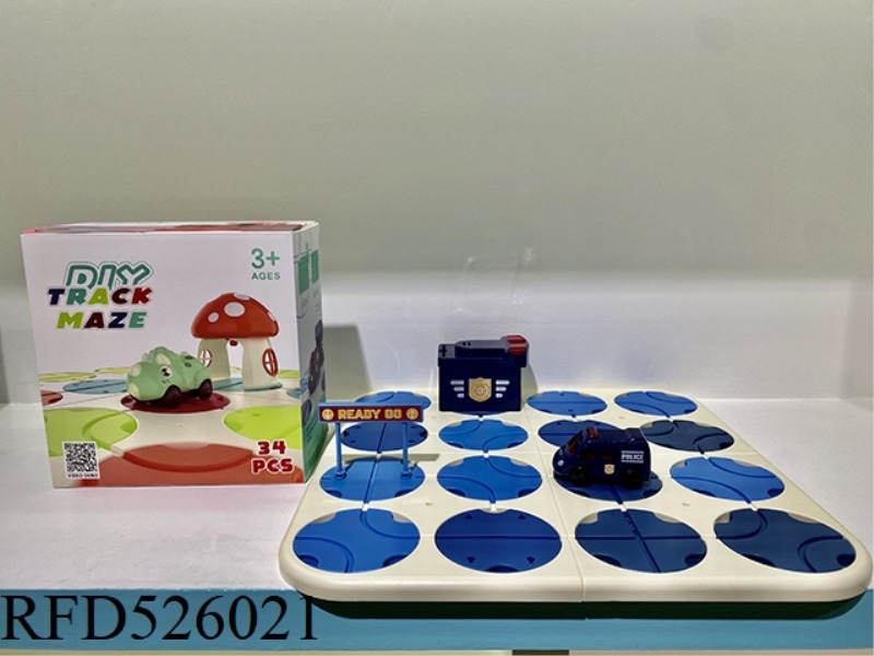 SOUND AND LIGHT VARYING MAZE TRACK (POLICE CAR, 34PCS)