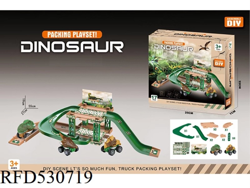 SPLICE DI DINOSAUR CAR PARKING 17PCS DINOSAUR CAR 2 RANDOM