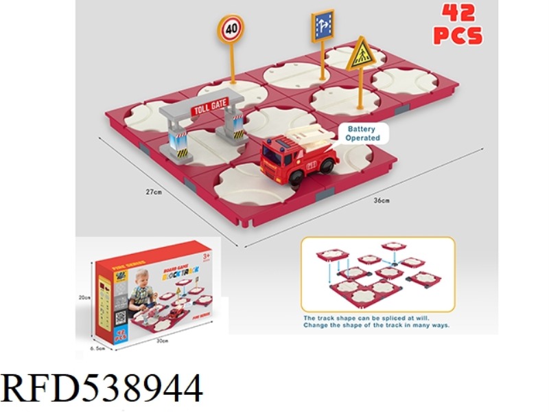 DIY SOUND-LIGHT EVER-CHANGING MAZE TRACK (FIRE TRUCK, 42PCS)