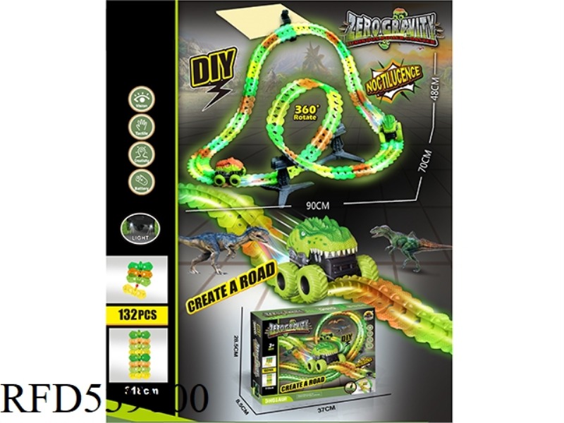 ZERO GRAVITY LUMINOUS RAIL CAR DINOSAUR CAR